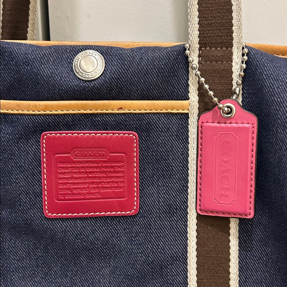 Coach Vintage Hampton Blue Denim Weekender Tote - Picture 4 of 16